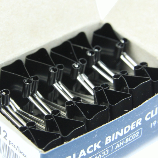 Kẹp bướm, kẹp giấy đen 19mm (hộp 12 chiếc) - 6633 - Ảnh 2