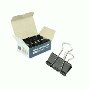 Kẹp bướm, kẹp giấy đen 19mm (hộp 12 chiếc) - 6633