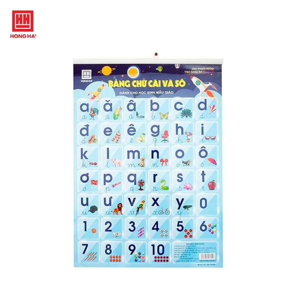 Bảng chữ cái và số mẫu giáo có nẹp treo 7151