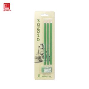 Bộ 3 bút chì kèm tẩy S: Collection