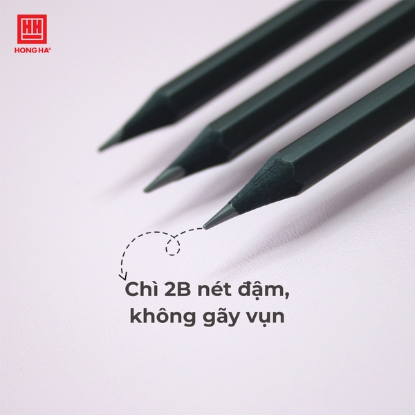 Bút chì gỗ đen 2B có tẩy - 3587 - Ảnh 3