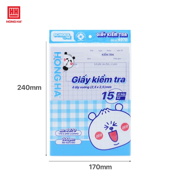Giấy kiểm tra 4 ô ly dành cho học sinh cấp I - 4970 - Ảnh 3
