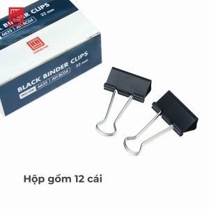 Kẹp bướm, kẹp giấy đen 32mm (hộp 12 chiếc) - 6635