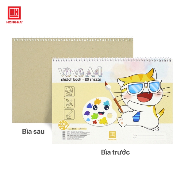 Vở vẽ lò xo A4 Meow 100gsm - 8153 - Ảnh 2