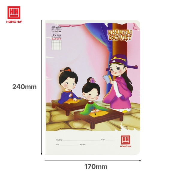 Vở 4 Ô ly 80 trang School Nhân Tài Đất Việt - 0610 - Ảnh 2