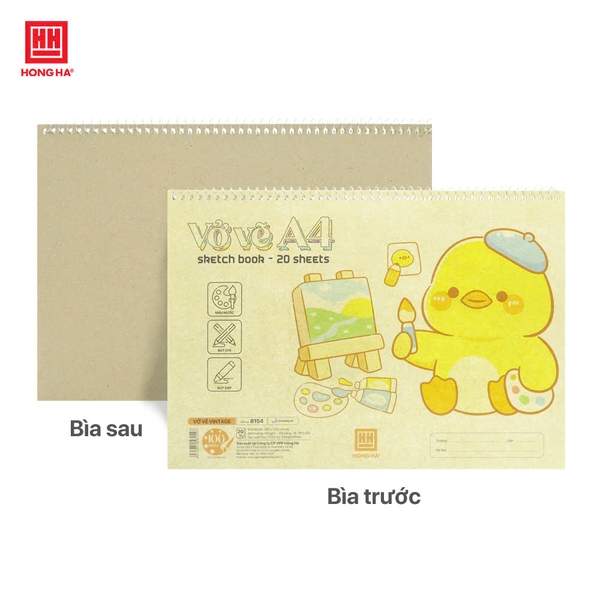 Vở vẽ lò xo A4 Vintage 100gsm - 8154 - Ảnh 3